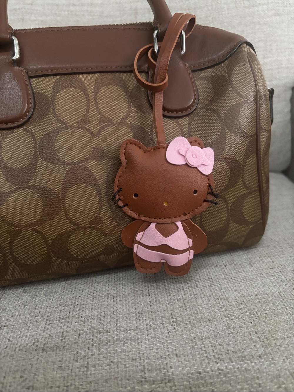 Hello Kitty Faux Leather Keychain Bag Charm Tag